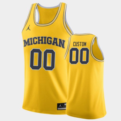 Custom Michigan Wolverines Maize Home Jersey