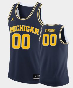 Custom Michigan Wolverines Navy Jersey