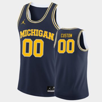 Custom Michigan Wolverines Navy Jersey