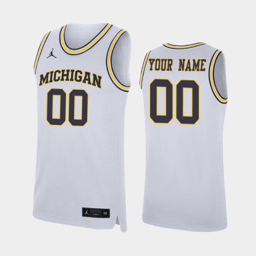 Custom Michigan Wolverines White Jersey