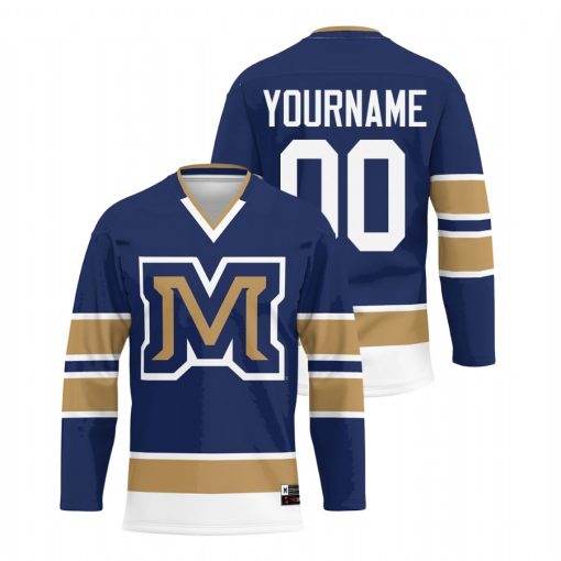 Custom Montana State Bobcats Navy College Hockey Jersey