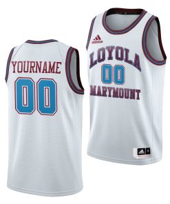 Custom NCAA Basketball Loyola Marymount Lions White Throwback Jersey