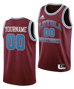 Custom NCAA Basketball Loyola Marymount Lions Wine Throwback Jersey