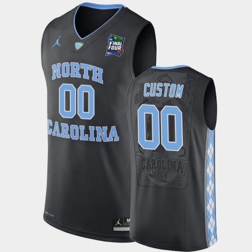 Custom North Carolina Tar Heels Black 2019 Final-four Basketball Jersey