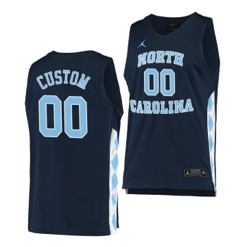 Custom North Carolina Tar Heels Navy 2020-21 Alternate College Basketball Jersey