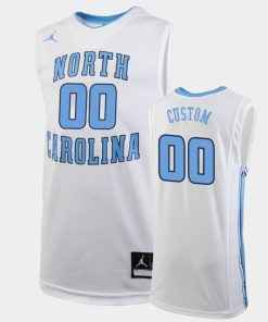 Custom North Carolina Tar Heels White Jordan Brand Jersey