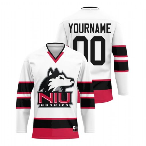 Custom Northern Illinois Huskies White College Hockey Jersey