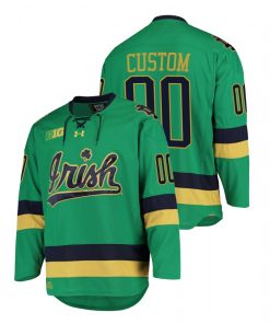 Custom Notre Dame Fighting Irish Green College Hockey Jersey