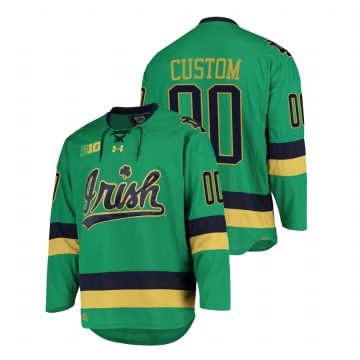 Custom Notre Dame Fighting Irish Green College Hockey Jersey