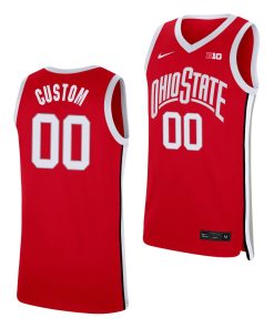 Custom Ohio State Buckeyes Scarlet Basketball Jersey