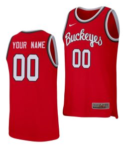 Custom Ohio State Buckeyes Scarlet College Baketball Jersey