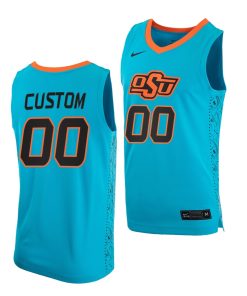 Custom Oklahoma State Cowboys Blue College Basketball Jersey