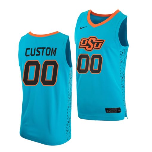 Custom Oklahoma State Cowboys Blue College Basketball Jersey