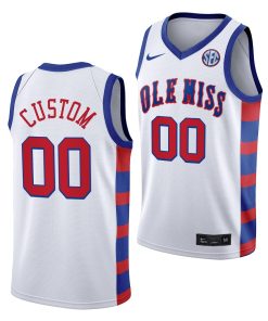 Custom Ole Miss Rebels White 2021 20th Anniversary Throwback Jersey