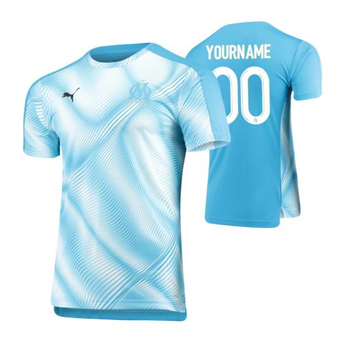 Custom Olympique de Marseille Stadium Light Blue Jersey