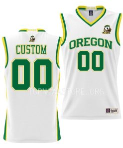 Custom Oregon Ducks White Basketball Jersey Nil Pick-a-player