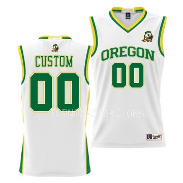 Custom Oregon Ducks White Basketball Jersey Nil Pick-a-player
