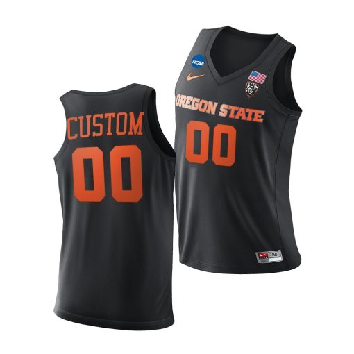 Custom Oregon State Beavers 2021 March Madness Elite 8 Black Pac-12 Jersey