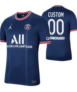 Custom Paris Saint-Germain 2021-22 Home Breathe Stadium Jersey Blue