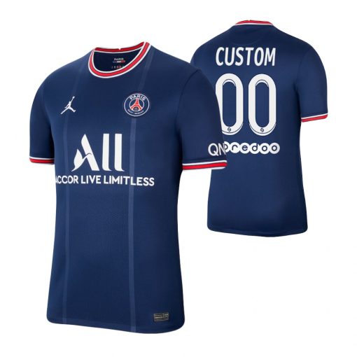 Custom Paris Saint-Germain 2021-22 Home Breathe Stadium Jersey Blue