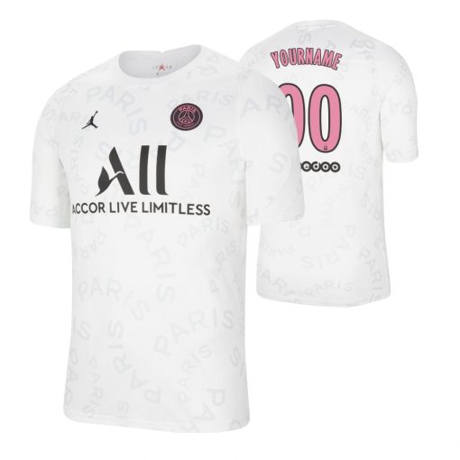 Custom Paris Saint-Germain Pre Match White Jersey