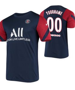 Custom Paris Saint-Germain Raglan Navy Breathe Performance Jersey