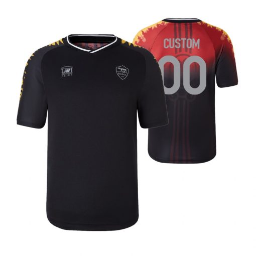 Custom AS Roma 2022-23 Pre Match Black New Balance x Aries Jersey