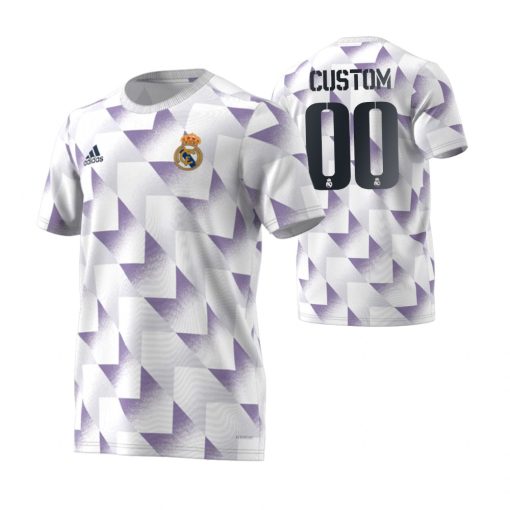 Custom Real Madrid 2022 Pre Match White Jersey