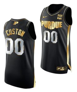Custom Purdue Boilermakers Black Basketball Jersey 2021-22 Golden Edition