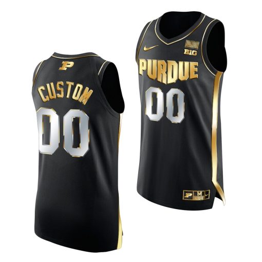 Custom Purdue Boilermakers Black Basketball Jersey 2021-22 Golden Edition