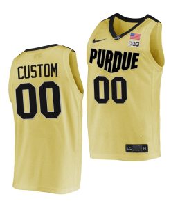 Custom Purdue Boilermakers Gold Top Overall Seed Jersey 2021-22 College Basketball