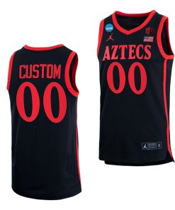 Custom San Diego State Aztecs 2023 NCAA March Madness Black Basketball Jersey