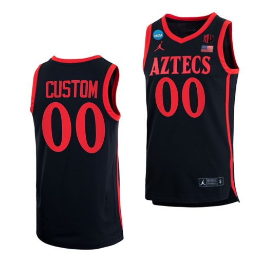 Custom San Diego State Aztecs 2023 NCAA March Madness Black Basketball Jersey