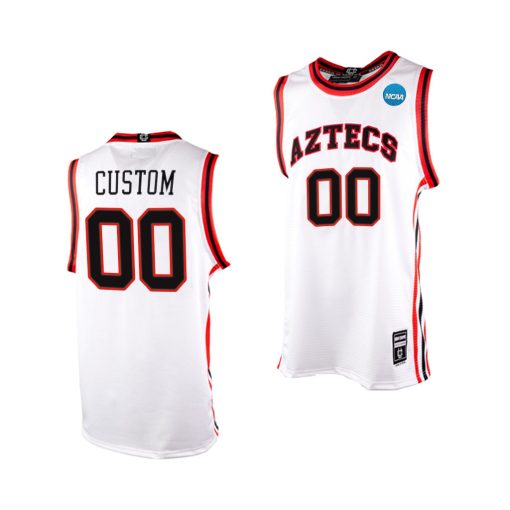 Custom San Diego State Aztecs 2023 NCAA March Madness White Throwback Jersey