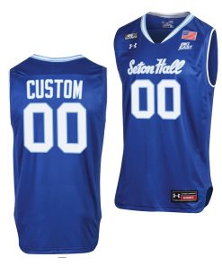 Custom Seton Hall Pirates Blue Throwback Jersey 2021-22 College Basketball