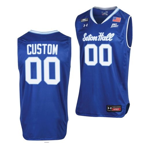 Custom Seton Hall Pirates Blue Throwback Jersey 2021-22 College Basketball