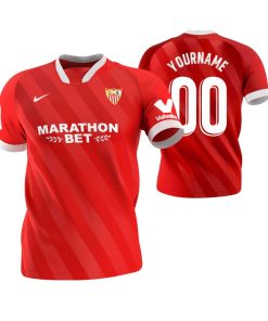 Custom Sevilla 2020-21 Away Red Short Sleeve Jersey