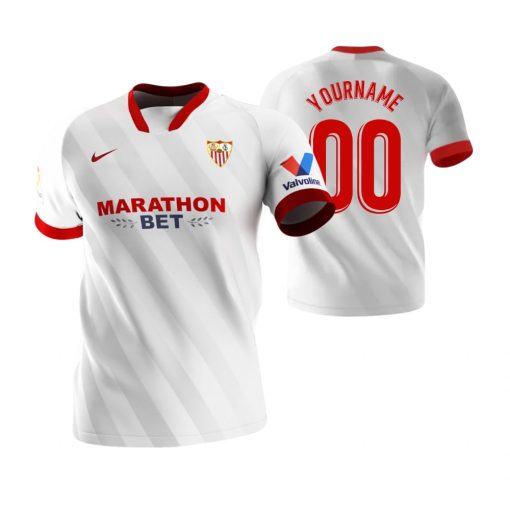 Custom Sevilla 2020-21 Home White Short Sleeve Jersey