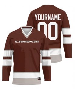 Custom St Bonaventure Bonnies Brown College Hockey Jersey