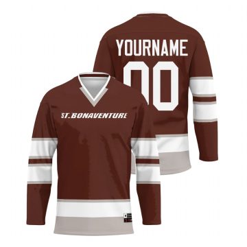 Custom St Bonaventure Bonnies Brown College Hockey Jersey