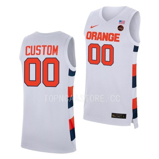 Custom Syracuse Orange College Basketball Uniform White Jersey 2022-23