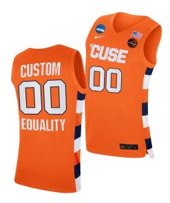 Custom Syracuse Orange Orange 2021 March Madness Sweet 16 Equality Jersey