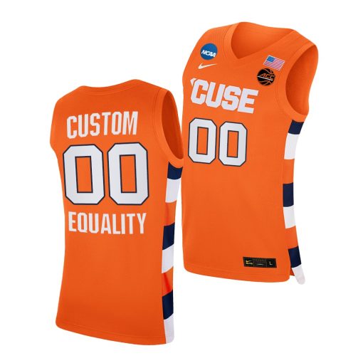 Custom Syracuse Orange Orange 2021 March Madness Sweet 16 Equality Jersey