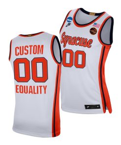 Custom Syracuse Orange White 2021 March Madness Sweet 16 Equality Jersey