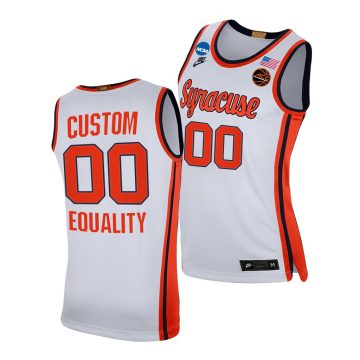 Custom Syracuse Orange White 2021 March Madness Sweet 16 Equality Jersey