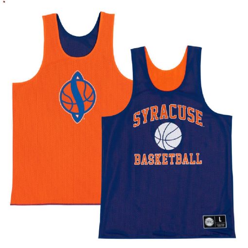 Custom Syracuse Orange Retro Reversible Mesh Orange Blue Practice Jersey