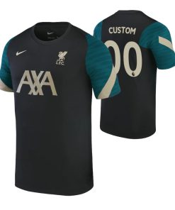 Custom Liverpool Black 2021-22 Team Logo Strike Jersey