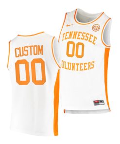 Custom Tennessee Volunteers White 2021 College Basketball Jersey