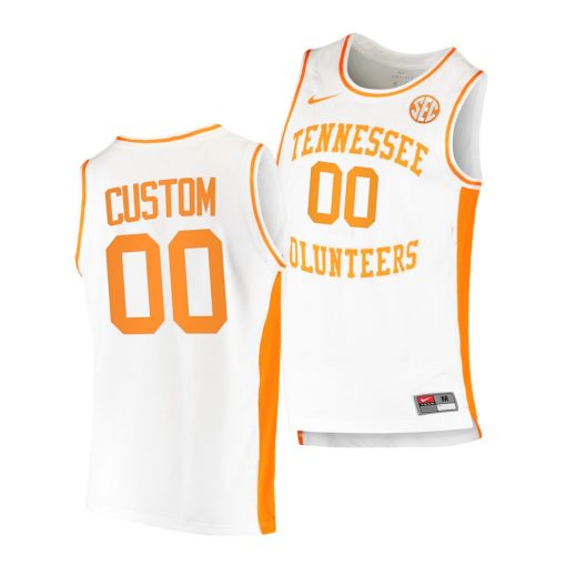 Custom Tennessee Volunteers White 2021 College Basketball Jersey