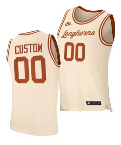 Custom Texas Longhorns Cream 2020-21 Retro Jersey